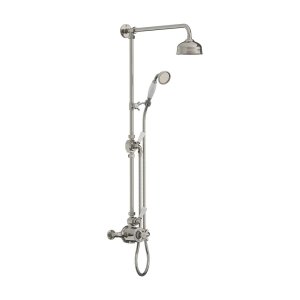 Lefroy Brooks Classic Bateria natryskowa termostatyczna ścienna z deszczownicą Ø 129 mm i zestawem prysznicowym Silver Nickel GD8743NK