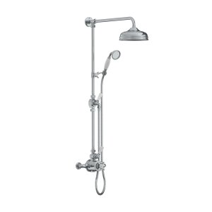 Lefroy Brooks Classic Bateria natryskowa termostatyczna ścienna z deszczownicą Ø 200 mm i zestawem prysznicowym Chrom GD8744CP