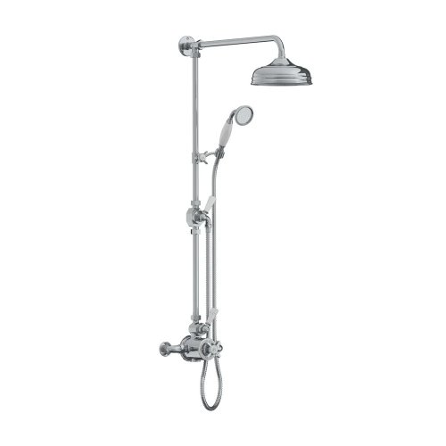 Lefroy Brooks Classic Bateria natryskowa termostatyczna ścienna z deszczownicą Ø 200 mm i zestawem prysznicowym Chrom GD8744CP