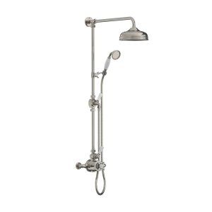 Lefroy Brooks Classic Bateria natryskowa termostatyczna ścienna z deszczownicą Ø 200 mm i zestawem prysznicowym Silver Nickel GD8744NK