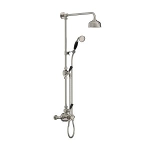 Lefroy Brooks Classic Bateria natryskowa termostatyczna ścienna z deszczownicą Ø 129 mm i zestawem prysznicowym Silver Nickel BL8743NK
