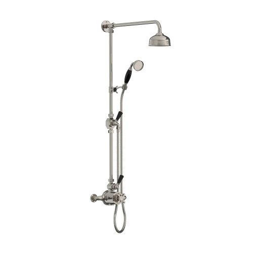 Lefroy Brooks Classic Bateria natryskowa termostatyczna ścienna z deszczownicą Ø 129 mm i zestawem prysznicowym Silver Nickel BL8743NK