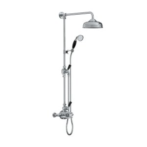 Lefroy Brooks Classic Bateria natryskowa termostatyczna ścienna z deszczownicą Ø 200 mm i zestawem prysznicowym Chrom BL8744CP