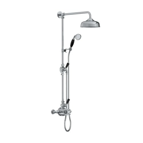 Lefroy Brooks Classic Bateria natryskowa termostatyczna ścienna z deszczownicą Ø 200 mm i zestawem prysznicowym Chrom BL8744CP