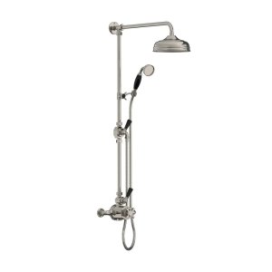 Lefroy Brooks Classic Bateria natryskowa termostatyczna ścienna z deszczownicą Ø 200 mm i zestawem prysznicowym Silver Nickel BL8744NK