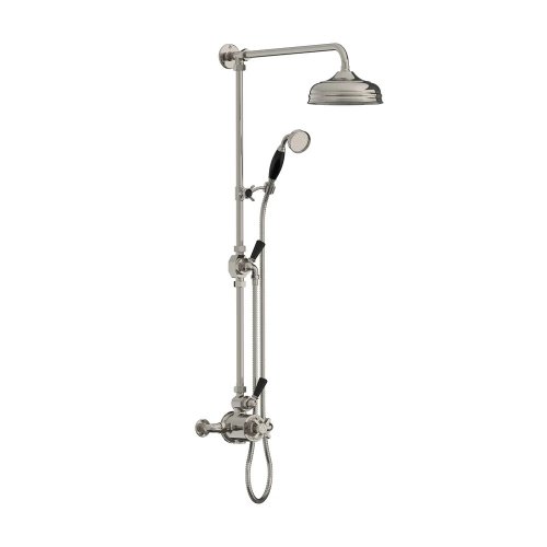 Lefroy Brooks Classic Bateria natryskowa termostatyczna ścienna z deszczownicą Ø 200 mm i zestawem prysznicowym Silver Nickel BL8744NK