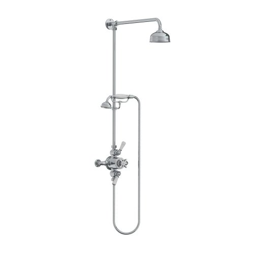 Lefroy Brooks Classic Bateria natryskowa termostatyczna ścienna z deszczownicą Ø 129 mm i zestawem prysznicowym Chrom GD8741CP