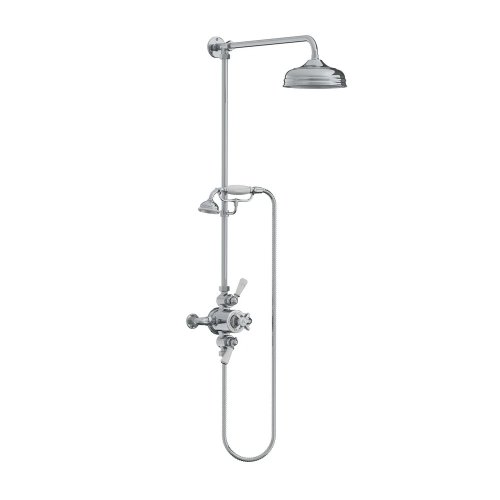 Lefroy Brooks Classic Bateria natryskowa termostatyczna ścienna z deszczownicą Ø 200 mm i zestawem prysznicowym Chrom GD8742CP