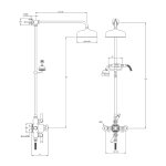 Lefroy Brooks Classic Bateria natryskowa termostatyczna ścienna z deszczownicą Ø 200 mm i zestawem prysznicowym Silver Nickel GD8742NK