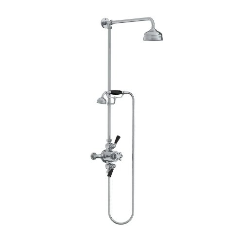Lefroy Brooks Classic Bateria natryskowa termostatyczna ścienna z deszczownicą Ø 129 mm i zestawem prysznicowym Chrom BL8741CP
