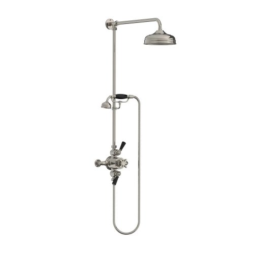 Lefroy Brooks Classic Bateria natryskowa termostatyczna ścienna z deszczownicą Ø 200 mm i zestawem prysznicowym Silver Nickel BL8742NK