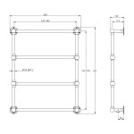 Lefroy Brooks Classic Grzejnik łazienkowy wodny 610x762 mm Chrom LB3200CP