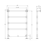 Lefroy Brooks Classic Grzejnik łazienkowy wodny 610x915 mm stojący Silver Nickel LB3203NK