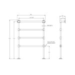 Lefroy Brooks Classic Grzejnik łazienkowy elektryczny 610x915 mm stojący Chrom LB3203CP-SE