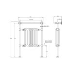 Lefroy Brooks Classic Grzejnik łazienkowy elektryczny 593x916 mm stojący Silver Nickel LB3202NK-SE