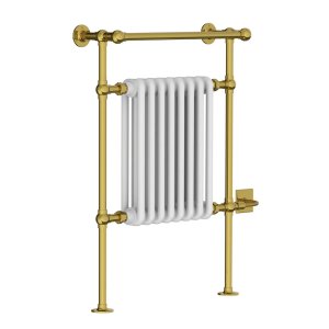 Lefroy Brooks Classic Grzejnik łazienkowy elektryczny 593x916 mm stojący Polished Brass LB3202PB-SE