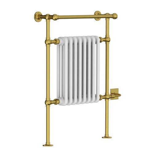 Lefroy Brooks Classic Grzejnik łazienkowy elektryczny 593x916 mm stojący Polished Brass LB3202PB-SE