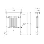 Lefroy Brooks Classic Grzejnik łazienkowy wodno-elektryczny 593x916 mm stojący Chrom LB3202CP-DF
