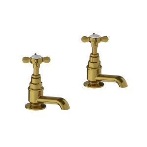 Lefroy Brooks Classic Krany umywalkowe stojące - zestaw Antique Gold LB1422AG
