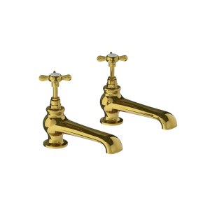 Lefroy Brooks Classic Krany wannowe stojące - zestaw Polished Brass LB1450PB