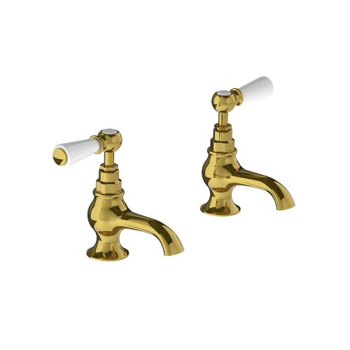 Lefroy Brooks Classic Krany wannowe stojące - zestaw Polished Brass WL8054PB