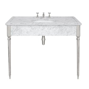 Lefroy Brooks Classic Umywalka z konsola z białego marmuru Silver Nickel LB6334WH-NK