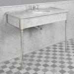 Lefroy Brooks Classic Umywalka z konsola z białego marmuru Silver Nickel LB6334WH-NK