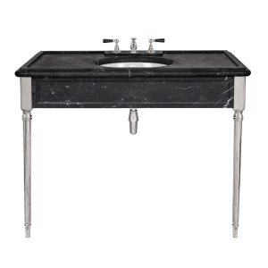 Lefroy Brooks Classic Umywalka z konsola z czarnego marmuru Chrom LB6334BK-CP