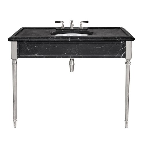 Lefroy Brooks Classic Umywalka z konsola z czarnego marmuru Chrom LB6334BK-CP
