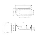 Lefroy Brooks Classic Wanna wolnostojąca 1725x610 mm Biały połysk LB8644WH