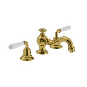 Lefroy Brooks La Chapelle Bateria umywalkowa 3-otworowa z korkiem automatycznym Polished Brass FW1204PB