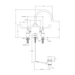 Lefroy Brooks La Chapelle Bateria umywalkowa 2-otworowa z korkiem automatycznym Polished Brass FL9000PB