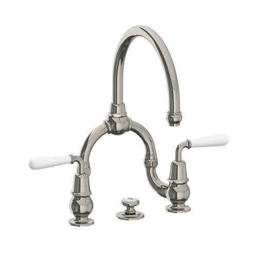 Lefroy Brooks La Chapelle Bateria umywalkowa 2-otworowa z korkiem automatycznym Silver Nickel FW9000NK
