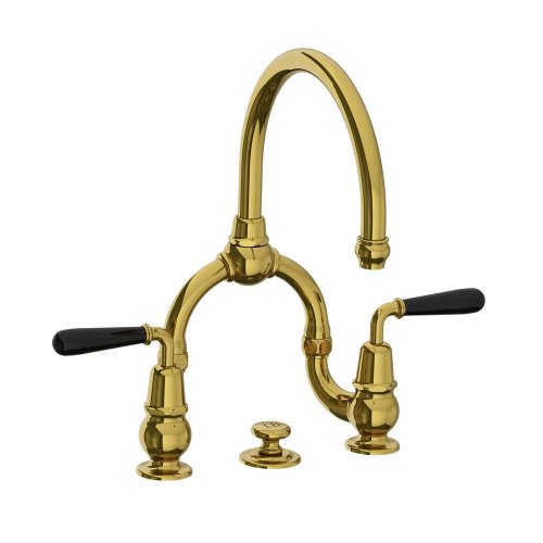 Lefroy Brooks La Chapelle Bateria umywalkowa 2-otworowa z korkiem automatycznym Polished Brass FB9000PB