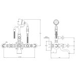  Lefroy Brooks La Chapelle Bateria wannowa ścienna z zestawem prysznicowym Silver Nickel FH1146NK