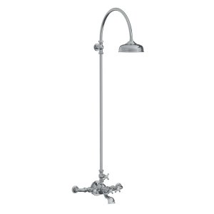 Lefroy Brooks La Chapelle Bateria wannowo-natryskowa ścienna z deszczownicą Ø 200 mm Chrom FH1156CP