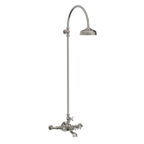 Lefroy Brooks La Chapelle Bateria wannowo-natryskowa ścienna z deszczownicą Ø 200 mm Silver Nickel FH1156NK