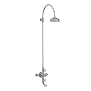 Lefroy Brooks La Chapelle Bateria wannowo-natryskowa termostatyczna ścienna z deszczownicą Ø 200 mm Chrom FR8630CP