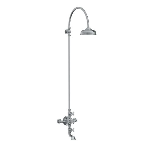 Lefroy Brooks La Chapelle Bateria wannowo-natryskowa termostatyczna ścienna z deszczownicą Ø 200 mm Chrom FR8630CP