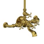  Lefroy Brooks La Chapelle Bateria wannowo-natryskowa ścienna z deszczownicą Ø 200 mm Polished Brass FH1156PB