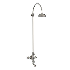 Lefroy Brooks La Chapelle Bateria wannowo-natryskowa termostatyczna ścienna z deszczownicą Ø 200 mm Silver Nickel FR8630NK