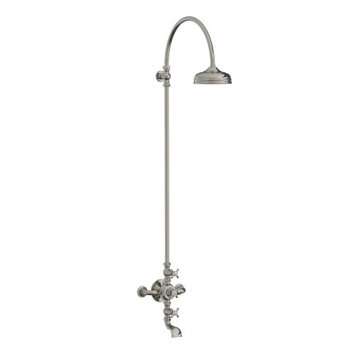Lefroy Brooks La Chapelle Bateria wannowo-natryskowa termostatyczna ścienna z deszczownicą Ø 200 mm Silver Nickel FR8630NK