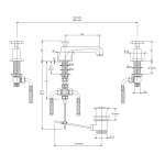 Lefroy Brooks Mackintosh Bateria umywalkowa 3-otworowa z korkiem automatycznym Chrom MH1228CP