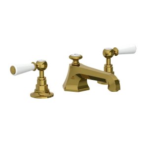 Lefroy Brooks Mackintosh Bateria umywalkowa 3-otworowa z korkiem automatycznym Antique Gold WL1228AG