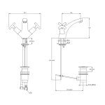 Lefroy Brooks Mackintosh Bateria umywalkowa jednootworowa z korkiem automatycznym Chrom MH1185CP