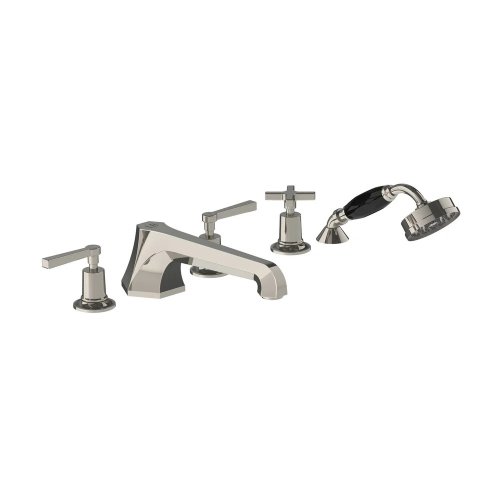 Lefroy Brooks Mackintosh Bateria wannowa 5-otworowa z wyciąganym zestawem prysznicowym Silver Nickel ML1260NK