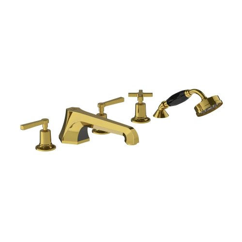 Lefroy Brooks Mackintosh Bateria wannowa 5-otworowa z wyciąganym zestawem prysznicowym Polished Brass ML1260PB
