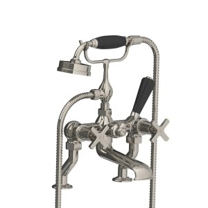 Lefroy Brooks Mackintosh Bateria wannowa 2-otworowa z zestawem prysznicowym Silver Nickel MH1100NK