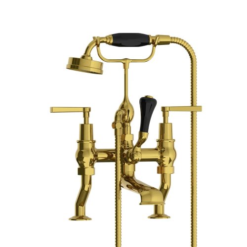 Lefroy Brooks Mackintosh Bateria wannowa 2-otworowa z zestawem prysznicowym Polished Brass ML1100PB