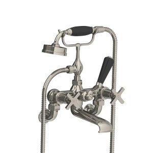 Lefroy Brooks Mackintosh Bateria wannowa ścienna z zestawem prysznicowym Silver Nickel MH1166NK